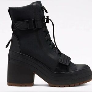 CONVERSE CHUCK TAYLOR All STAR GR82 WOMENS US 7.5 BOOTS BLACK PLATFORM HEEL BOOT